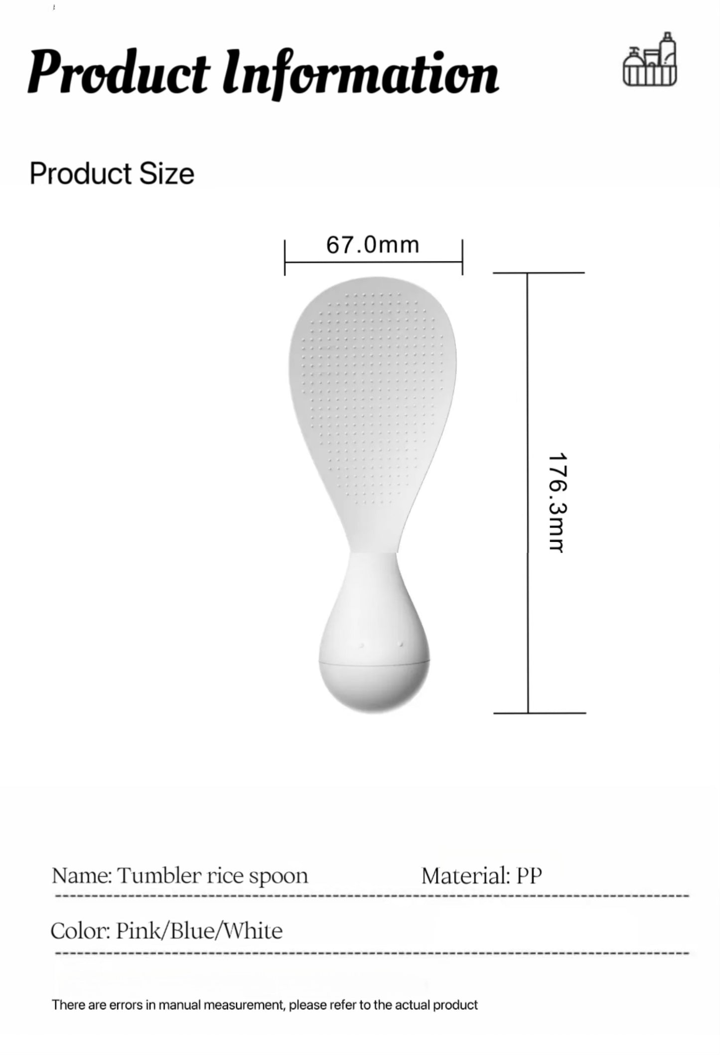 Tumbler Rice Spoon Standable And Easy To Clean