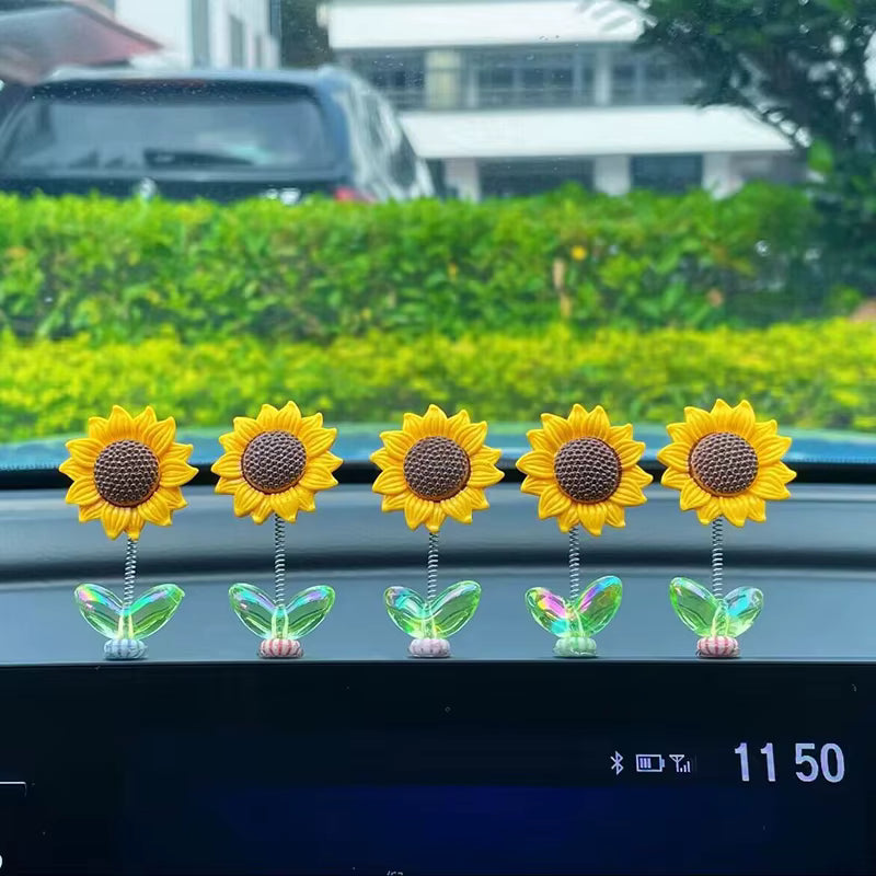 6pcs Cute Sunflower Self-Adhesive Car Decor