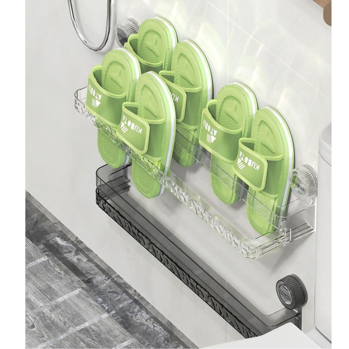 Suction Cup Retractable Slipper Rack
