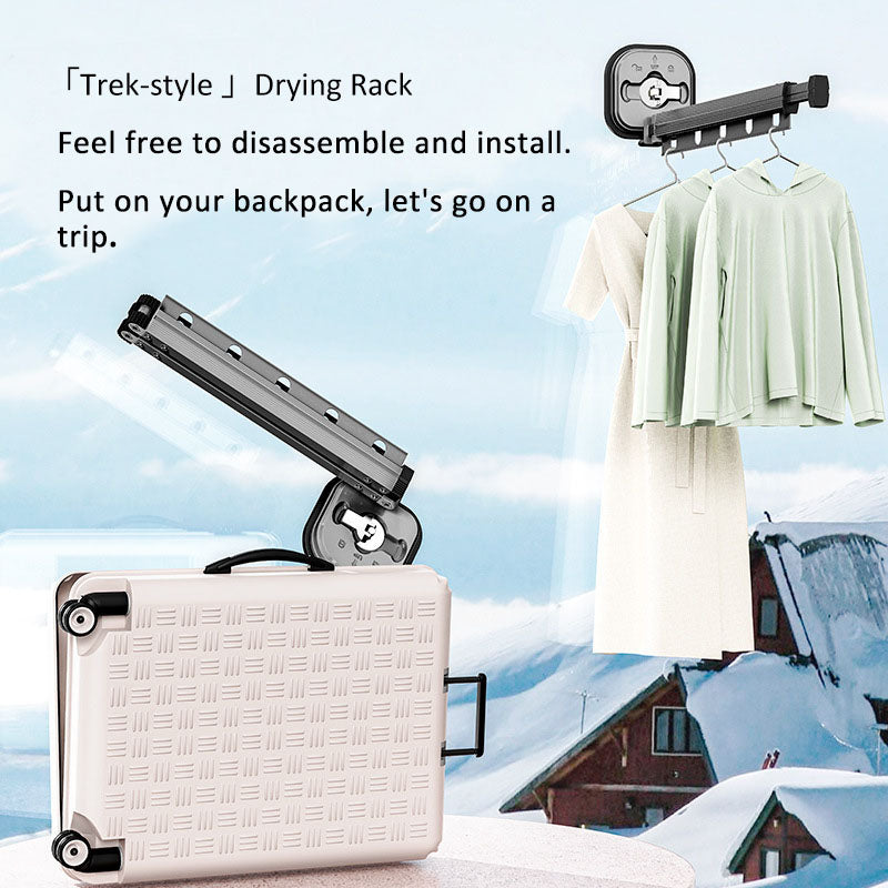 No Punching Wall Mounted Clothes Hanger Retractable