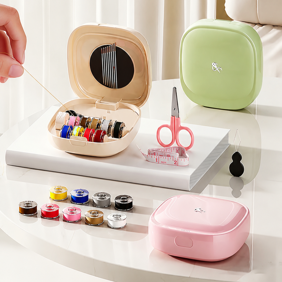 Mini Sewing Kit with Magnetic Needle Tool