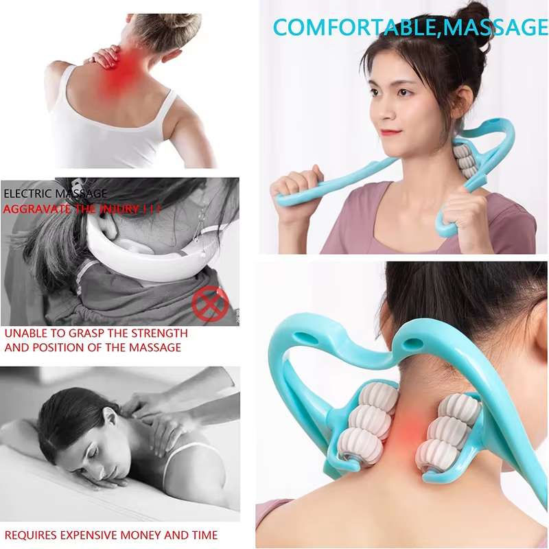 Neck Massager Handheld Shoulder Aids With Ball Shiatsu