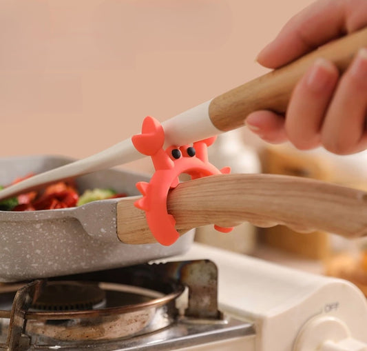 Universal Crab Silicone Spatula Holder Anti-overflow Clip