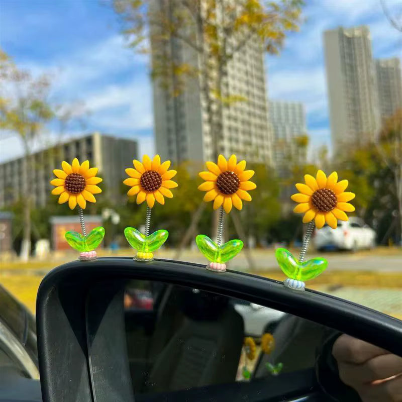 6pcs Cute Sunflower Self-Adhesive Car Decor