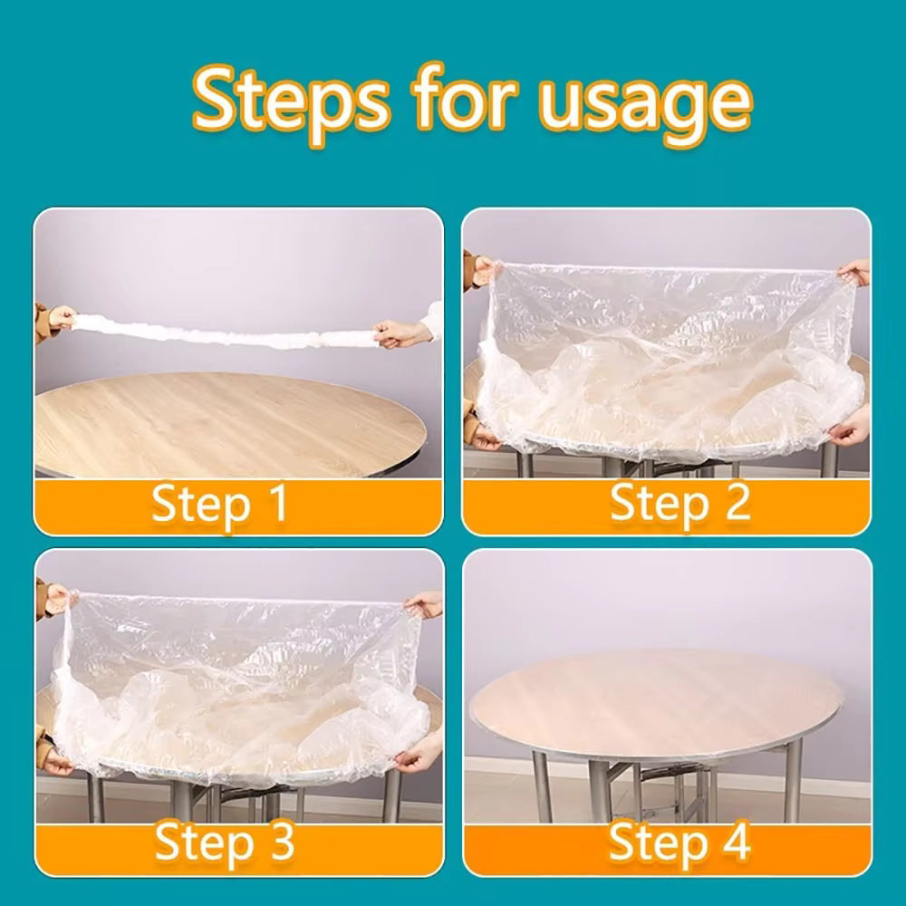 10Pcs Thickened PE Disposable Tablecloth