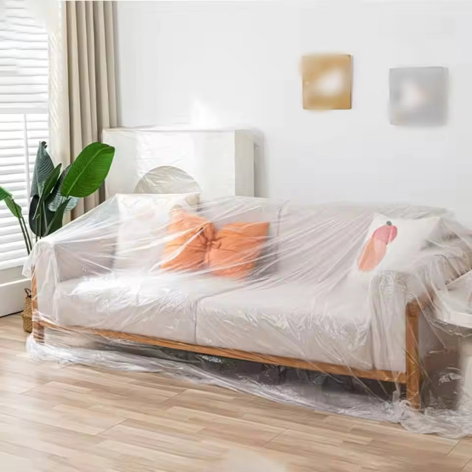 10pcs Transparent Disposable Furniture Dust Covers