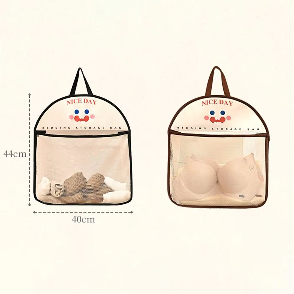 2 pcs Hanging Mesh Storage Bag Washable Laundry Organizer