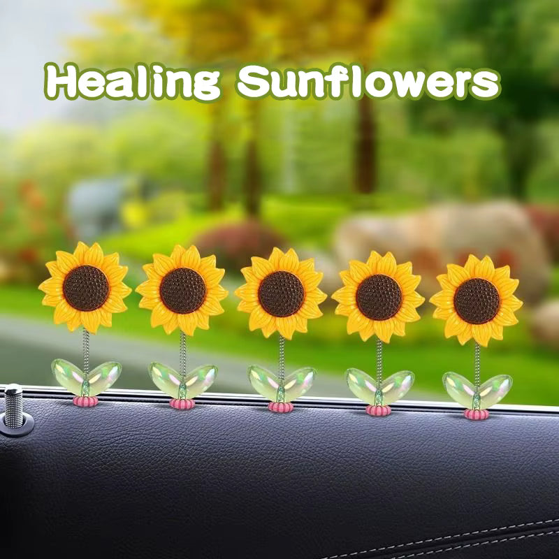 6pcs Cute Sunflower Self-Adhesive Car Decor
