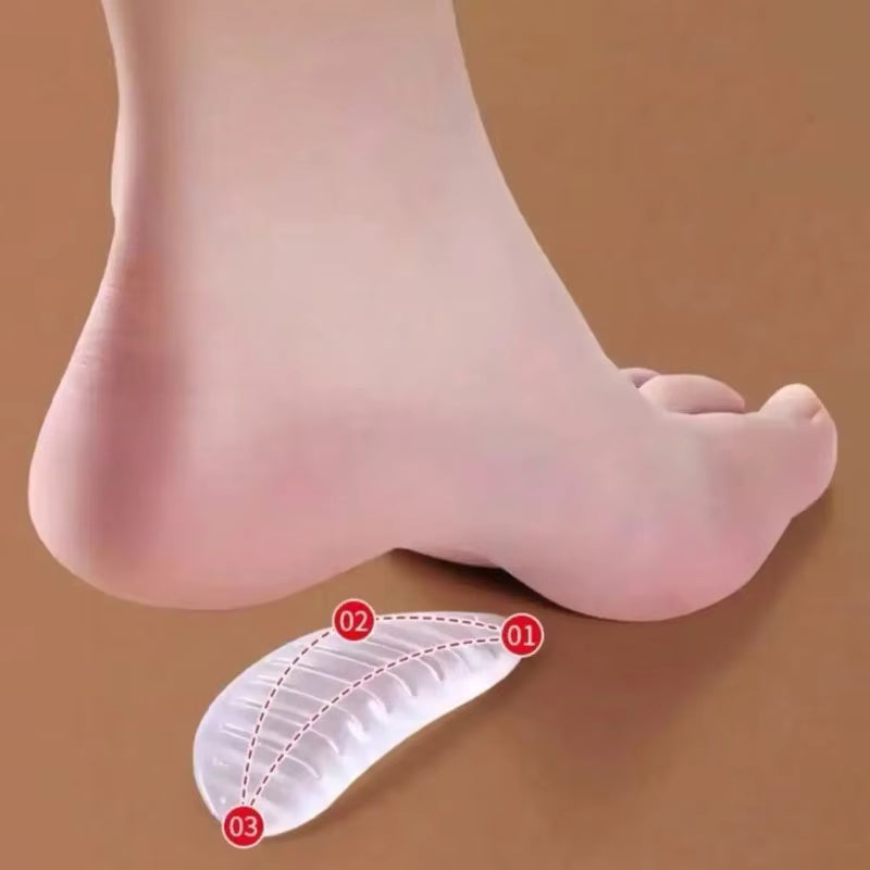 2 Pairs Gel Arch Support Pads Self-Adhesive Silicone Foot Pain Relief