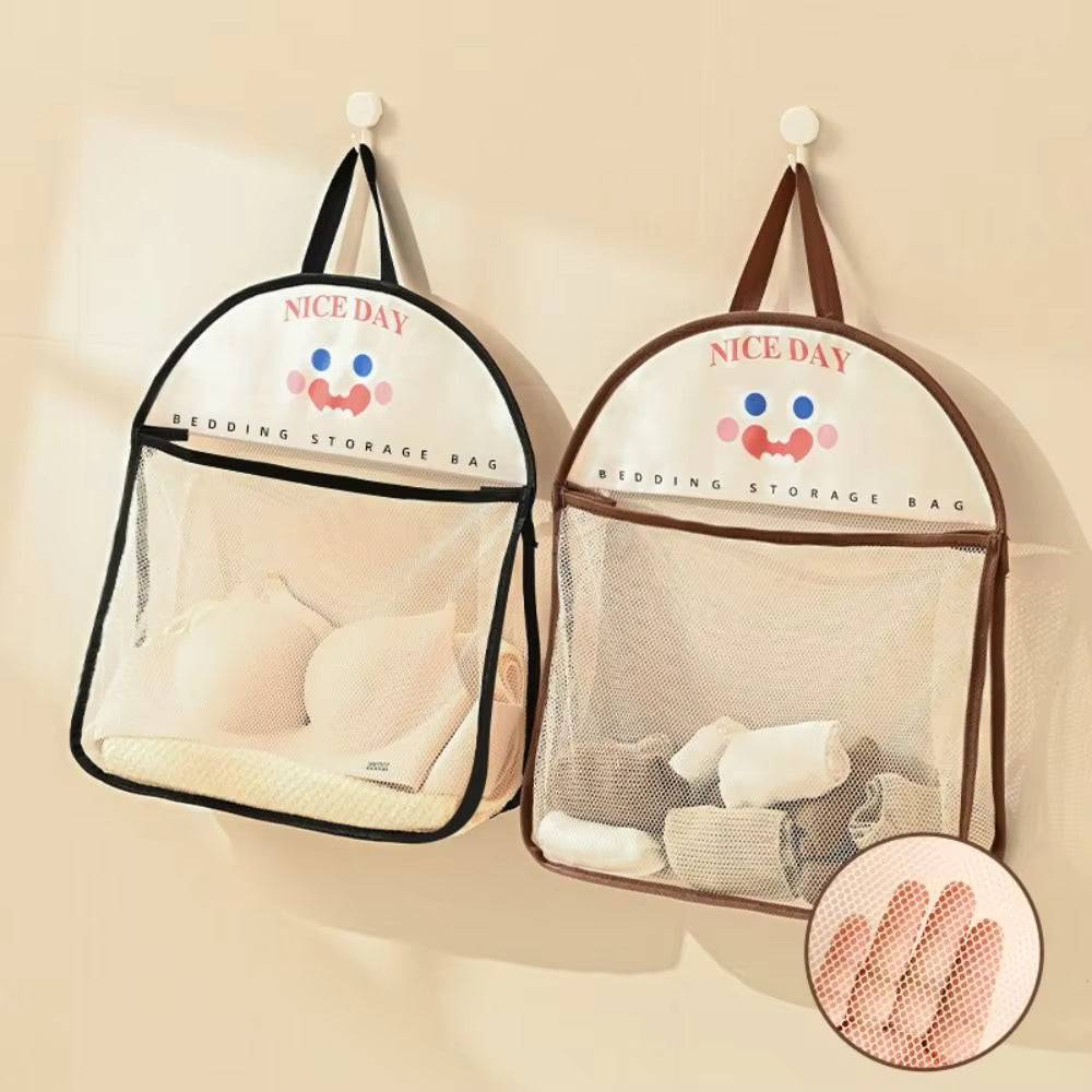 2 pcs Hanging Mesh Storage Bag Washable Laundry Organizer
