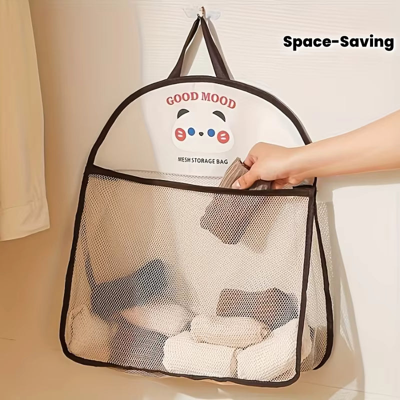 2 pcs Hanging Mesh Storage Bag Washable Laundry Organizer