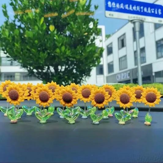 6pcs Cute Sunflower Self-Adhesive Car Decor