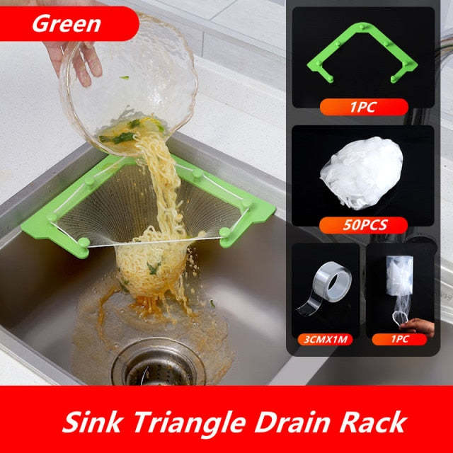 Sink Filter Rack Triangular Drain Basket